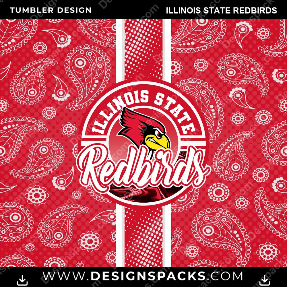College Sport Handkerchief Illinois State Redbirds NCAA College Sport Tumbler Digital Wrap Design Download