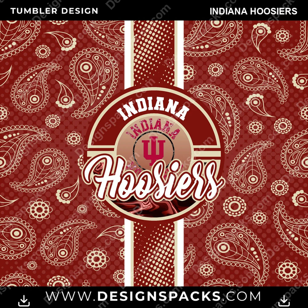 College Sport Handkerchief Indiana Hoosiers NCAA College Sport Tumbler Digital Wrap Design Download