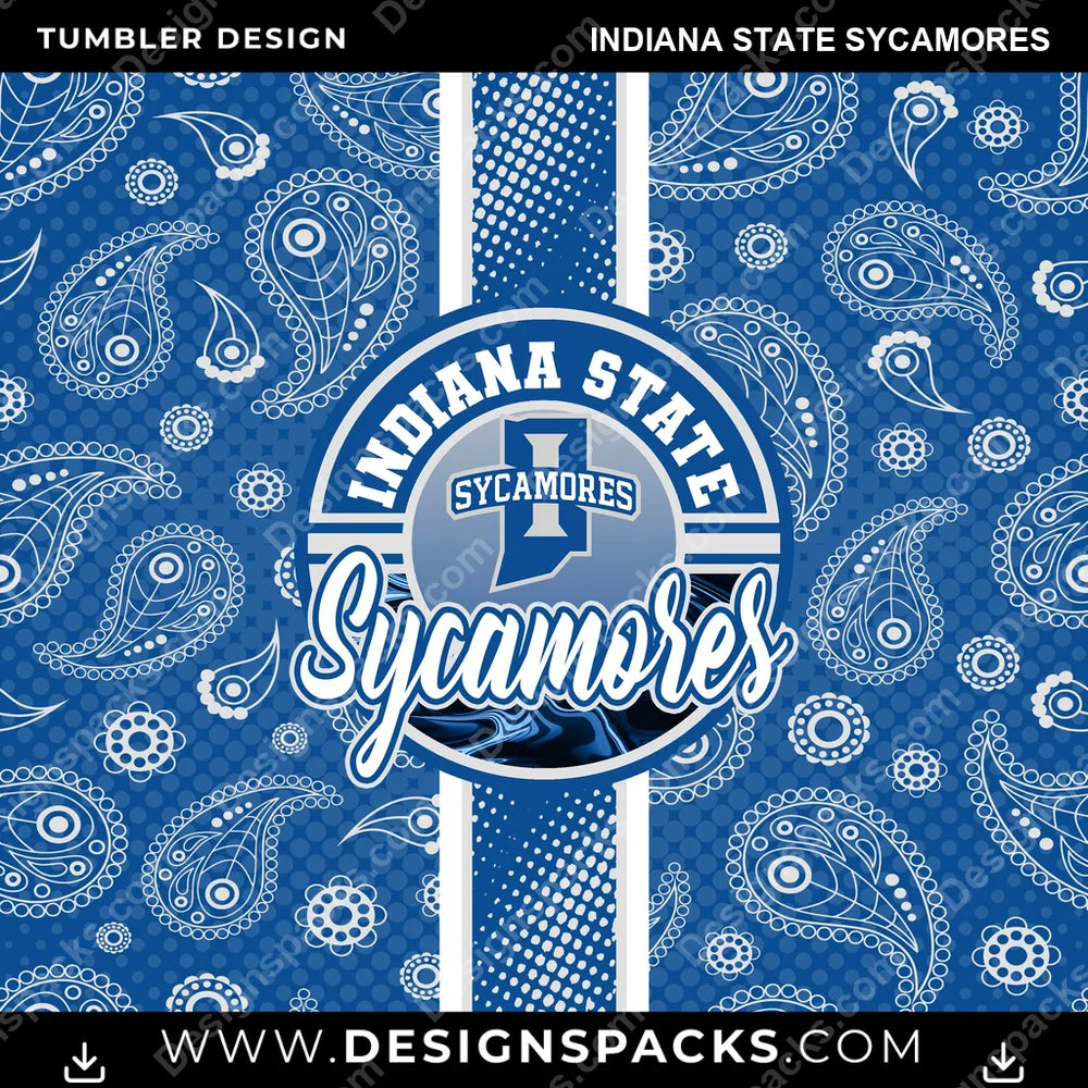 College Sport Handkerchief Indiana State Sycamores NCAA College Sport Tumbler Digital Wrap Design Download