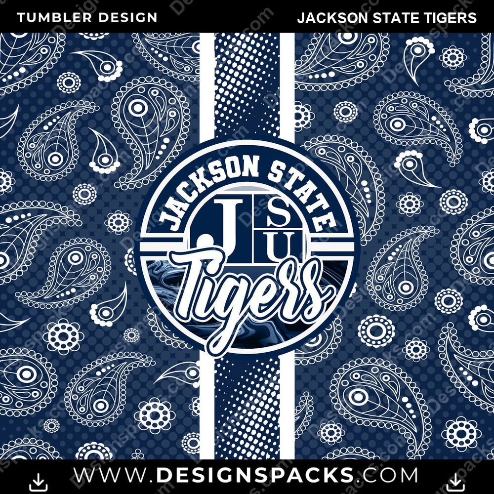 College Sport Handkerchief Jackson State Tigers NCAA College Sport Tumbler Digital Wrap Design Download