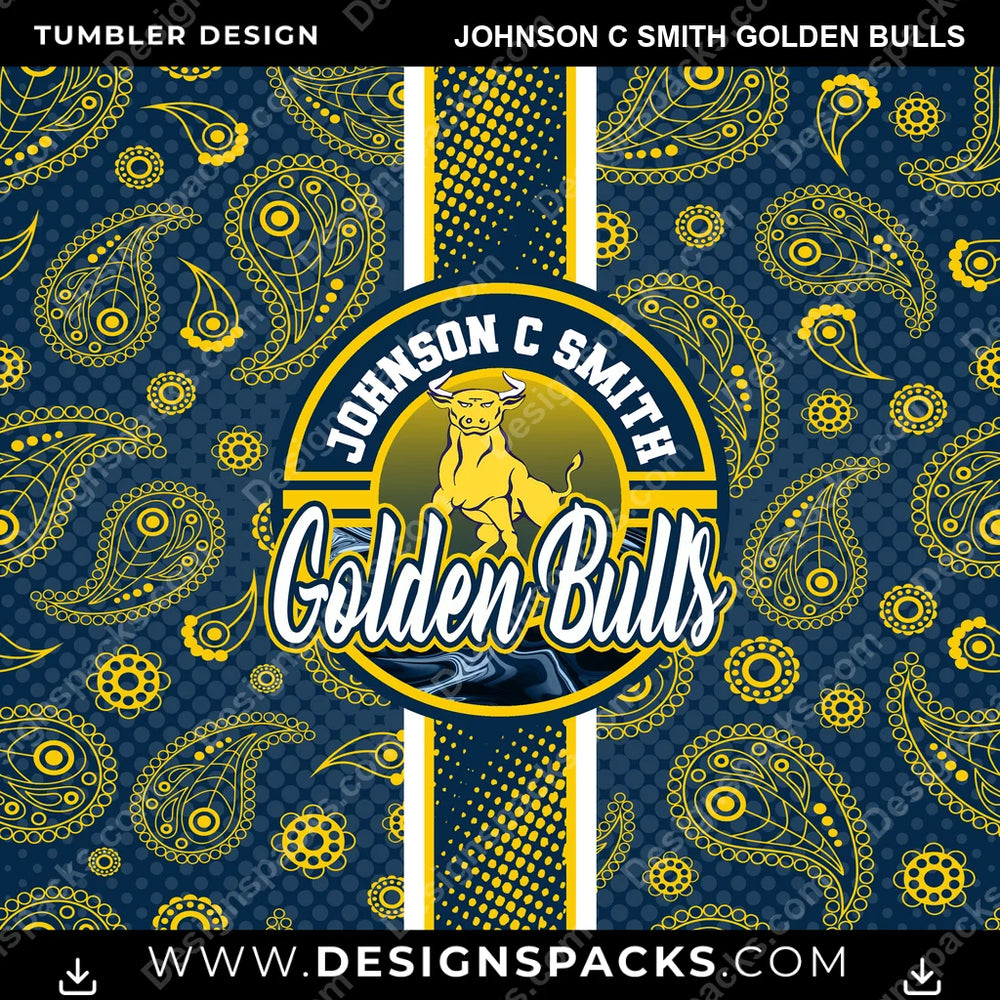 College Sport Handkerchief Johnson C Smith Golden Bulls NCAA College Sport Tumbler Digital Wrap Design Download