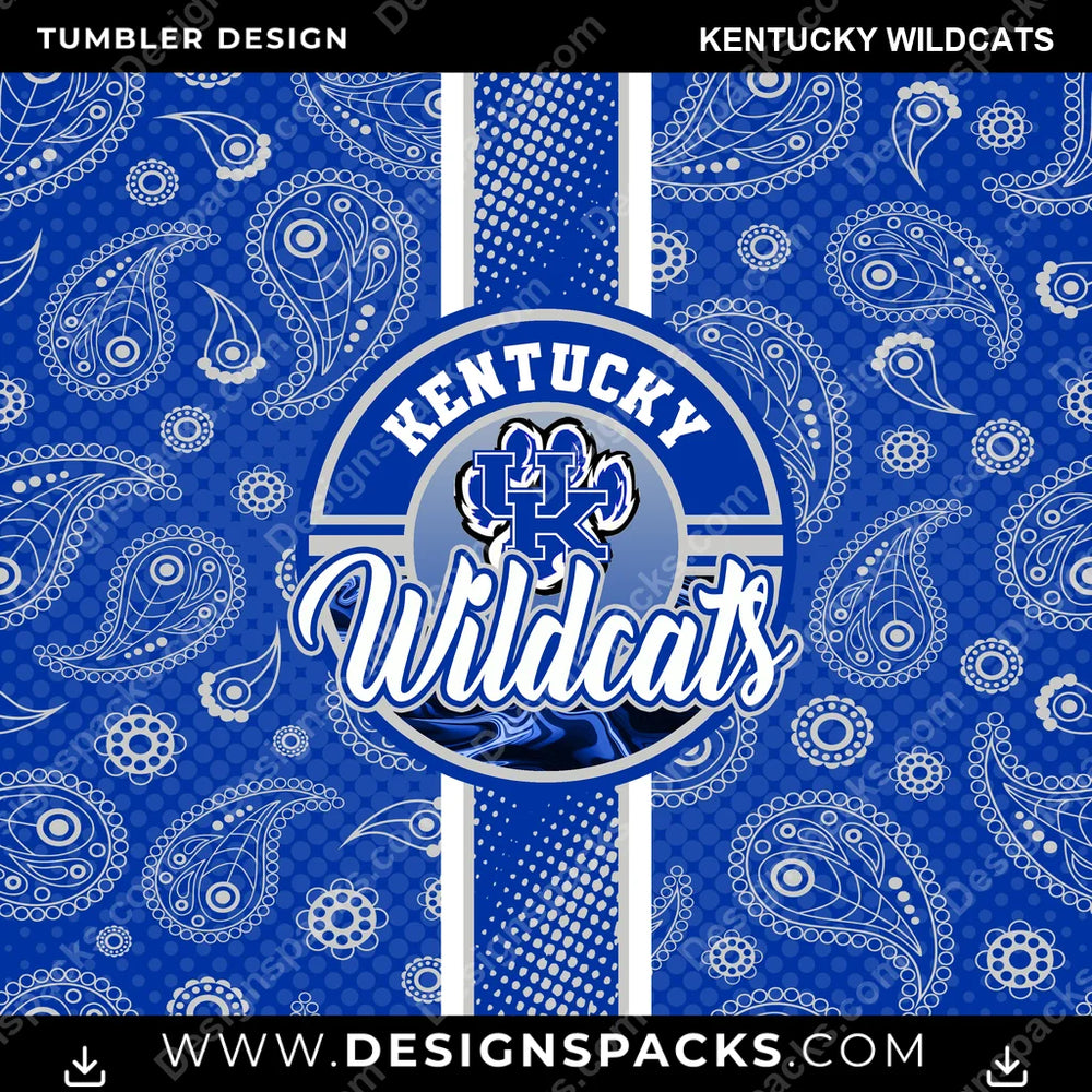 College Sport Handkerchief Kentucky Wildcats NCAA College Sport Tumbler Digital Wrap Design Download