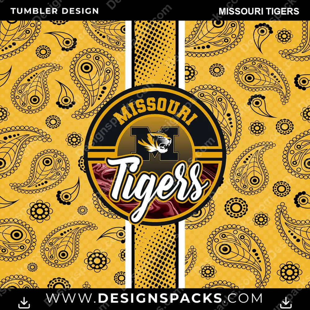 College Sport Handkerchief Missouri Tigers NCAA College Sport Tumbler Digital Wrap Design Download