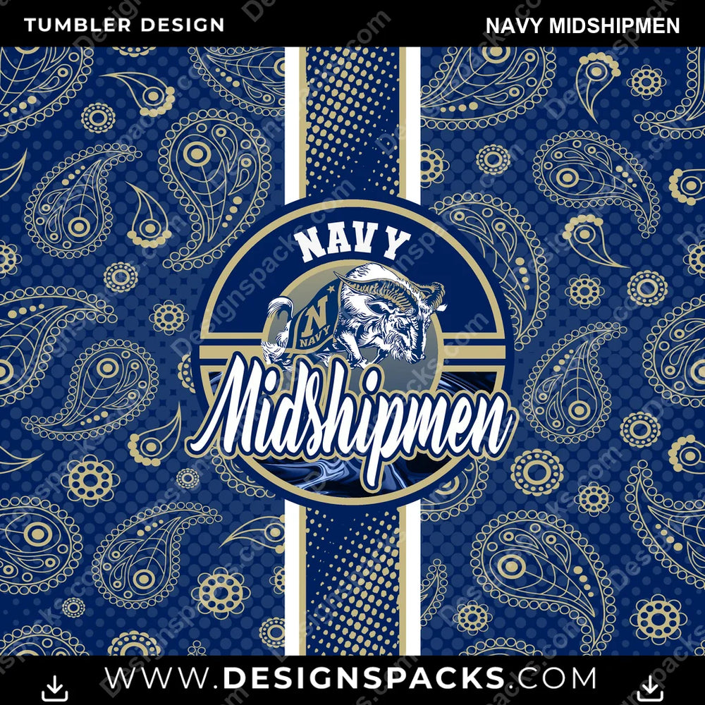 College Sport Handkerchief Navy Midshipmen NCAA College Sport Tumbler Digital Wrap Design Download