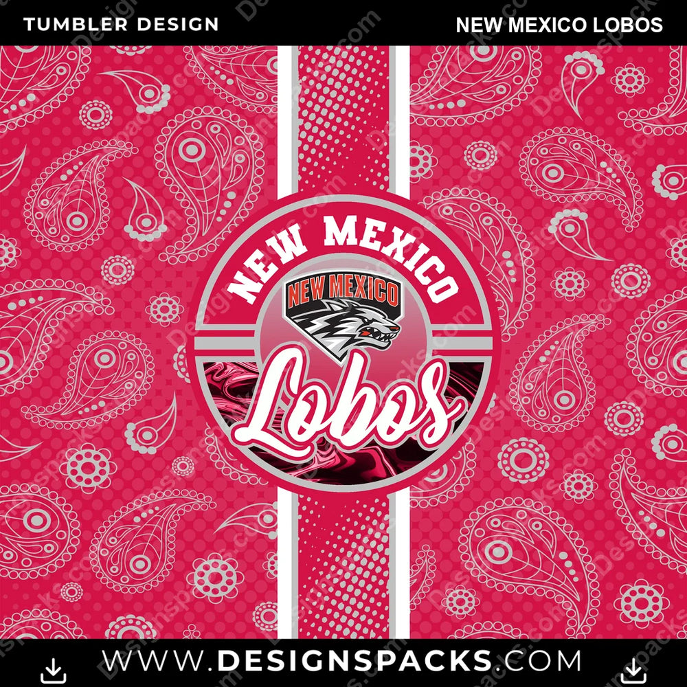 College Sport Handkerchief New Mexico Lobos NCAA College Sport Tumbler Digital Wrap Design Download