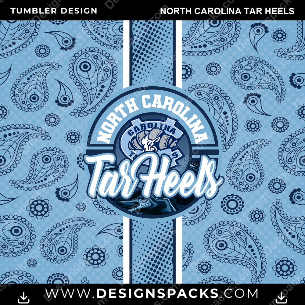 College Sport Handkerchief North Carolina Tar Heels NCAA College Sport Tumbler Digital Wrap Design Download