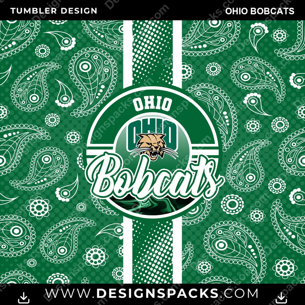 College Sport Handkerchief Ohio Bobcats NCAA College Sport Tumbler Digital Wrap Design Download