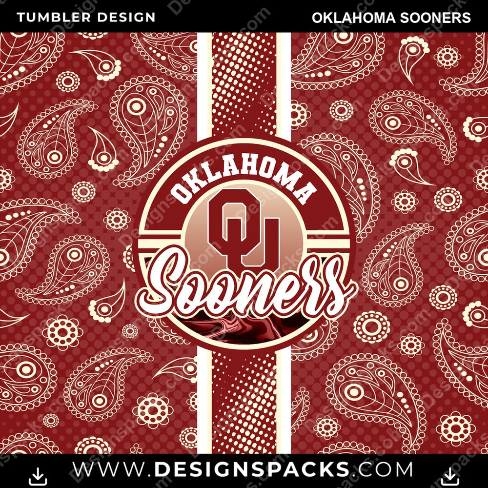 College Sport Handkerchief Oklahoma Sooners NCAA College Sport Tumbler Digital Wrap Design Download