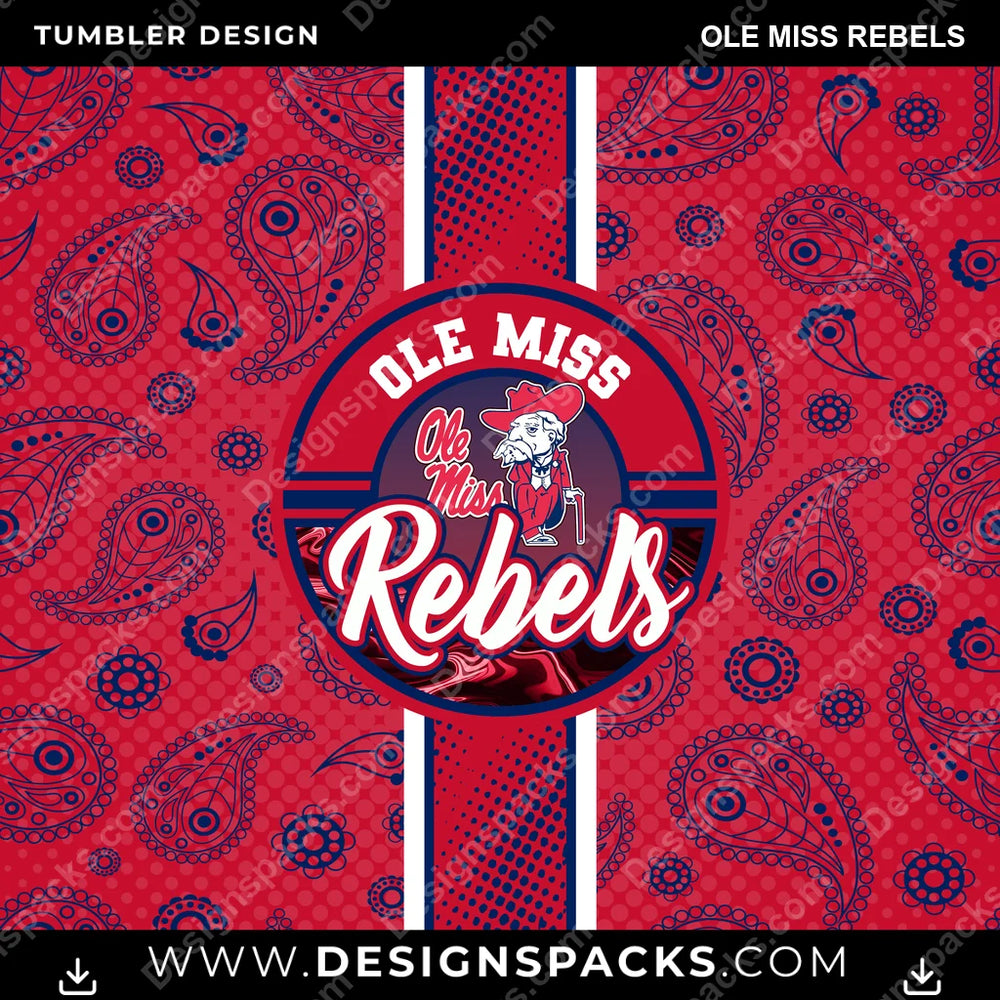 College Sport Handkerchief Ole Miss Rebels NCAA College Sport Tumbler Digital Wrap Design Download