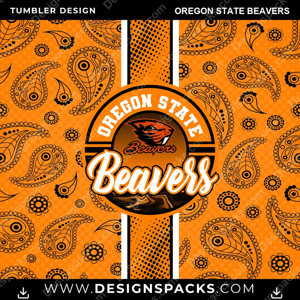 College Sport Handkerchief Oregon State Beavers NCAA College Sport Tumbler Digital Wrap Design Download