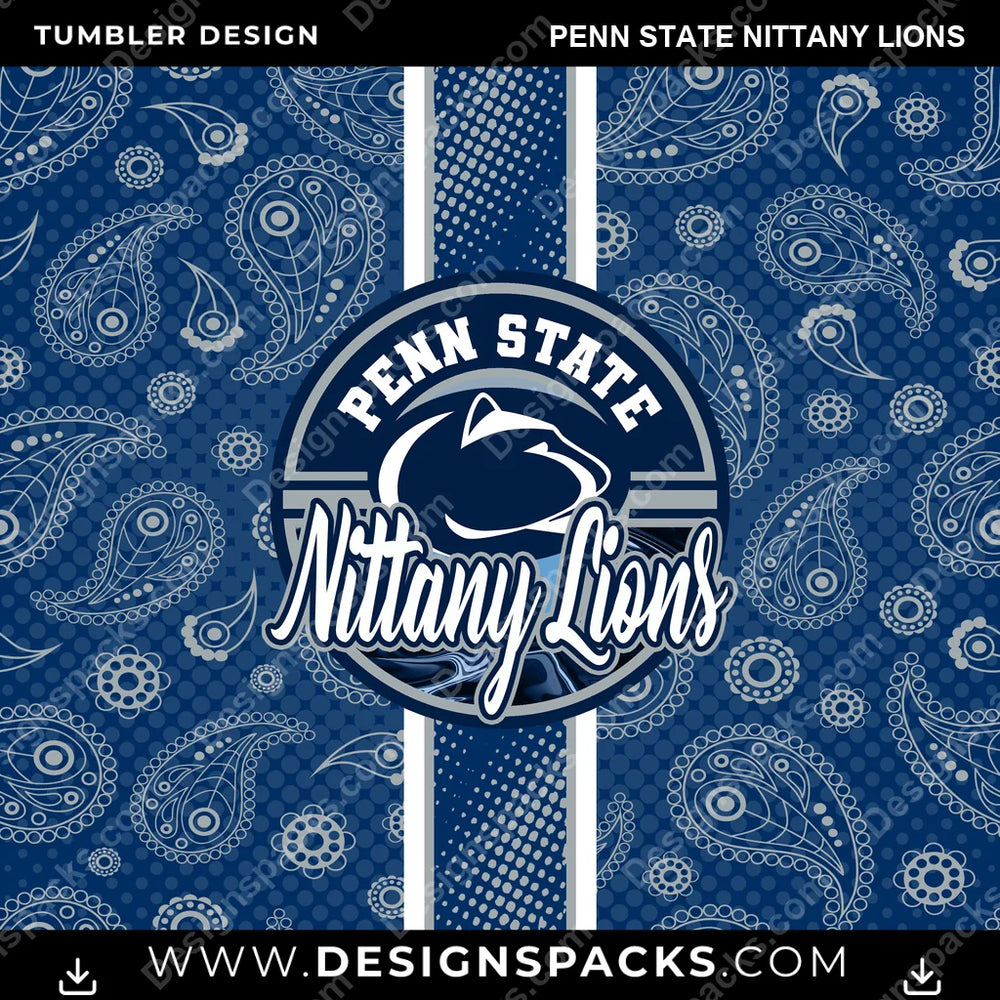 College Sport Handkerchief Penn State Nittany Lions NCAA College Sport Tumbler Digital Wrap Design Download