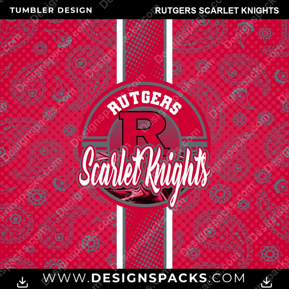 College Sport Handkerchief Rutgers Scarlet Knights NCAA College Sport Tumbler Digital Wrap Design Download