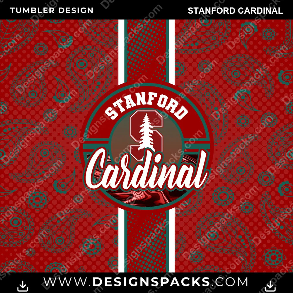 College Sport Handkerchief Stanford Cardinal NCAA College Sport Tumbler Digital Wrap Design Download