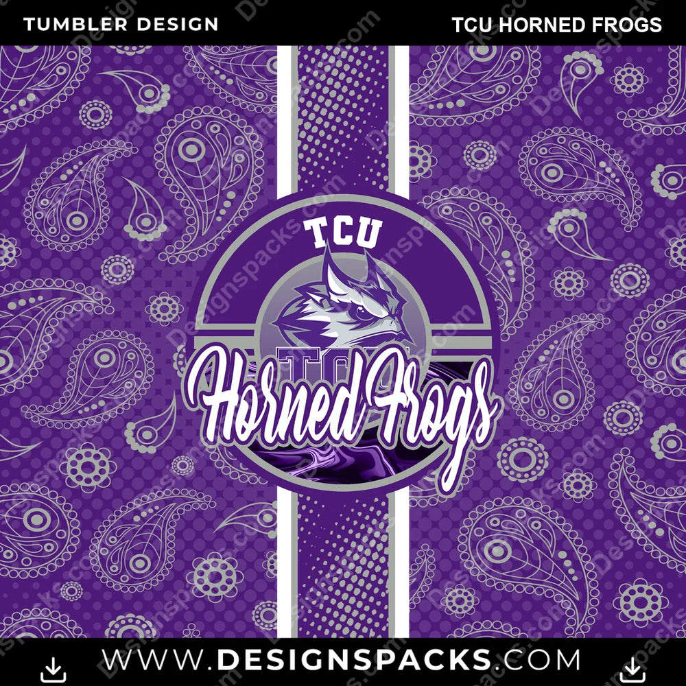 College Sport Handkerchief TCU Horned Frogs NCAA College Sport Tumbler Digital Wrap Design Download