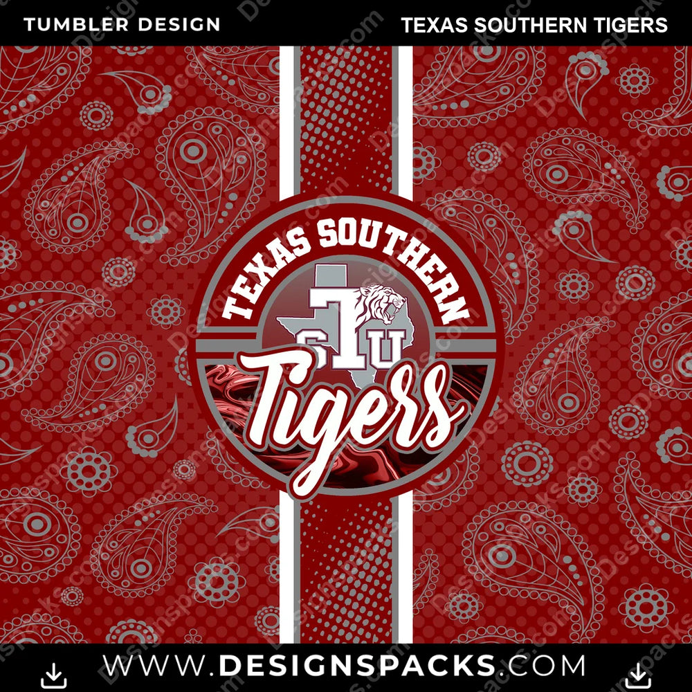 College Sport Handkerchief Texas Southern Tigers NCAA College Sport Tumbler Digital Wrap Design Download