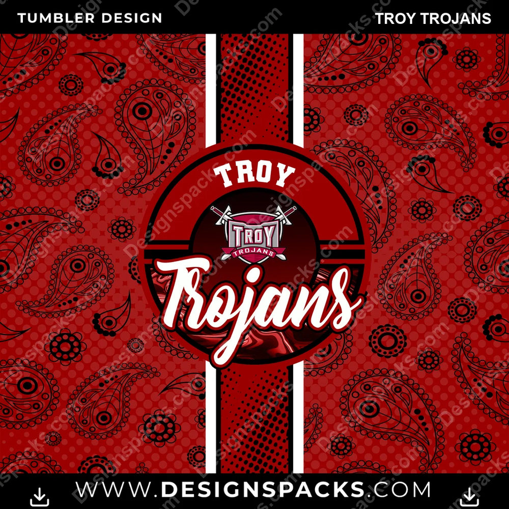 College Sport Handkerchief Troy Trojans NCAA College Sport Tumbler Digital Wrap Design Download