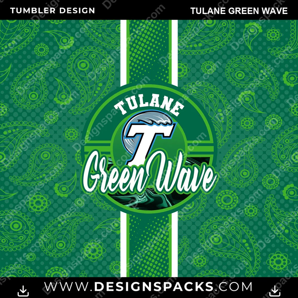 College Sport Handkerchief Tulane Green Wave NCAA College Sport Tumbler Digital Wrap Design Download