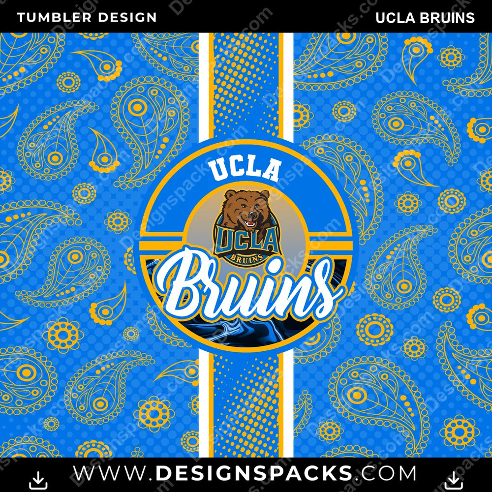 College Sport Handkerchief UCLA Bruins NCAA College Sport Tumbler Digital Wrap Design Download
