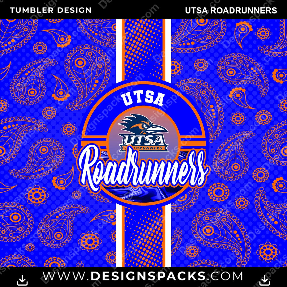 College Sport Handkerchief UTSA Roadrunners NCAA College Sport Tumbler Digital Wrap Design Download