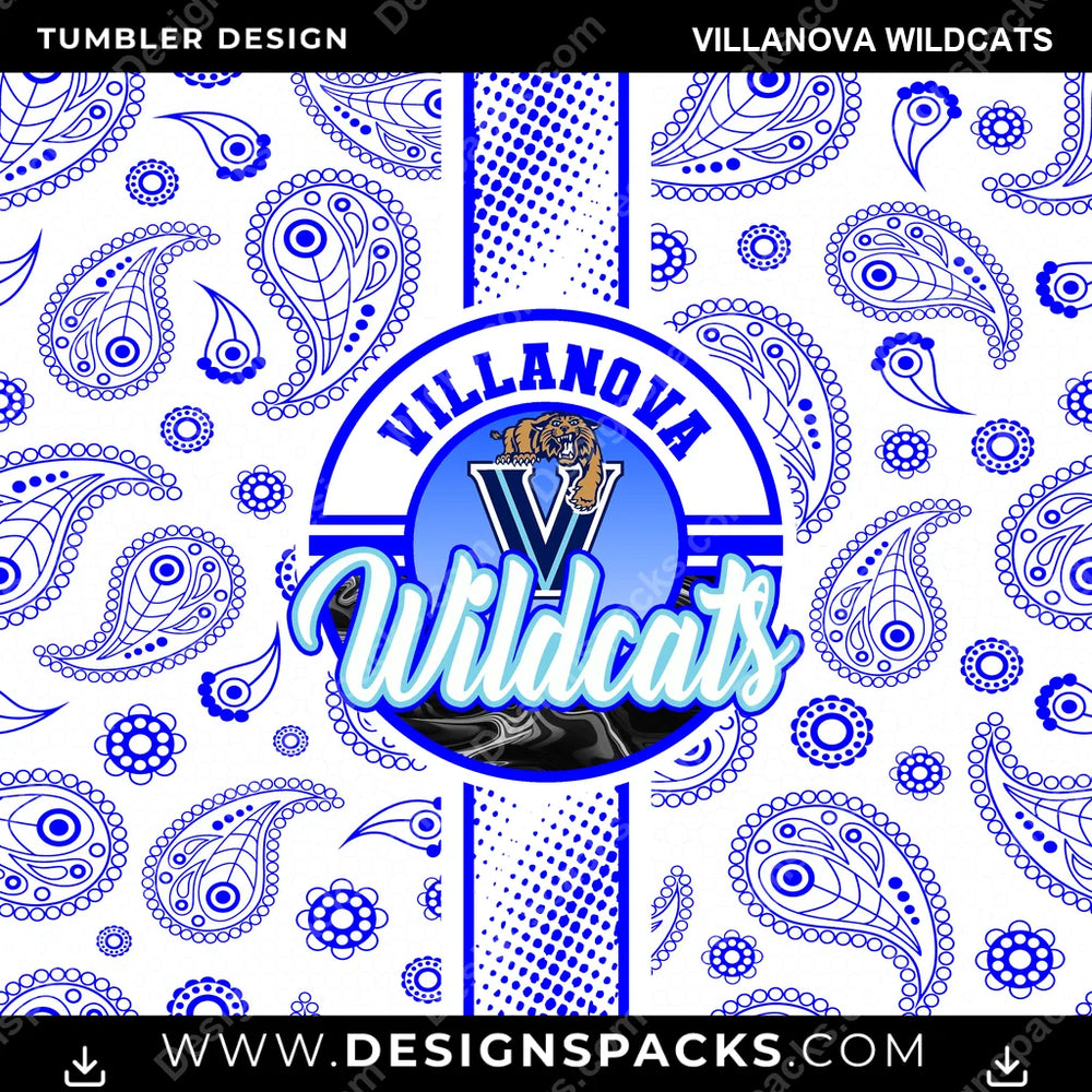 College Sport Handkerchief Villanova Wildcats NCAA College Sport Tumbler Digital Wrap Design Download