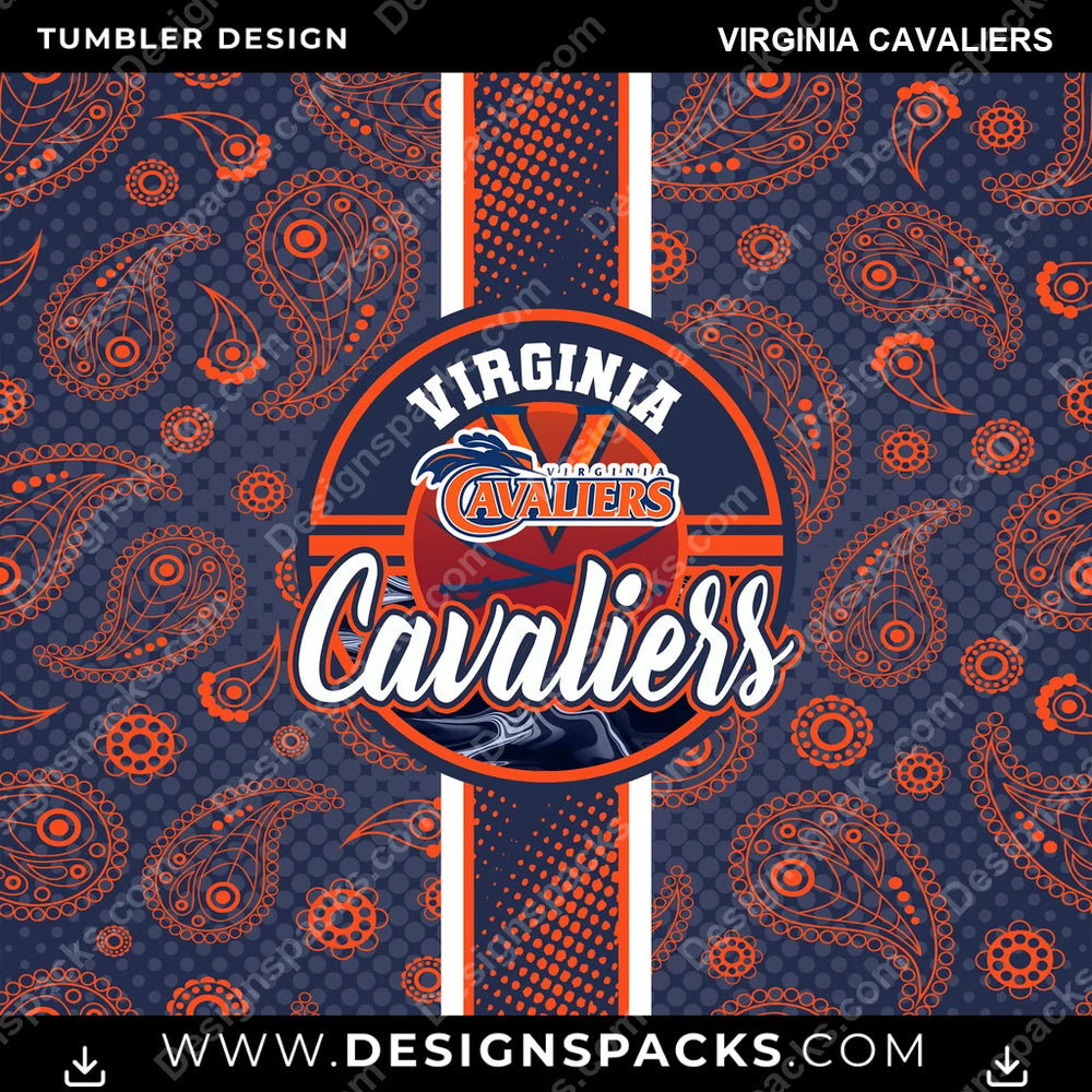 College Sport Handkerchief Virginia Cavaliers NCAA College Sport Tumbler Digital Wrap Design Download