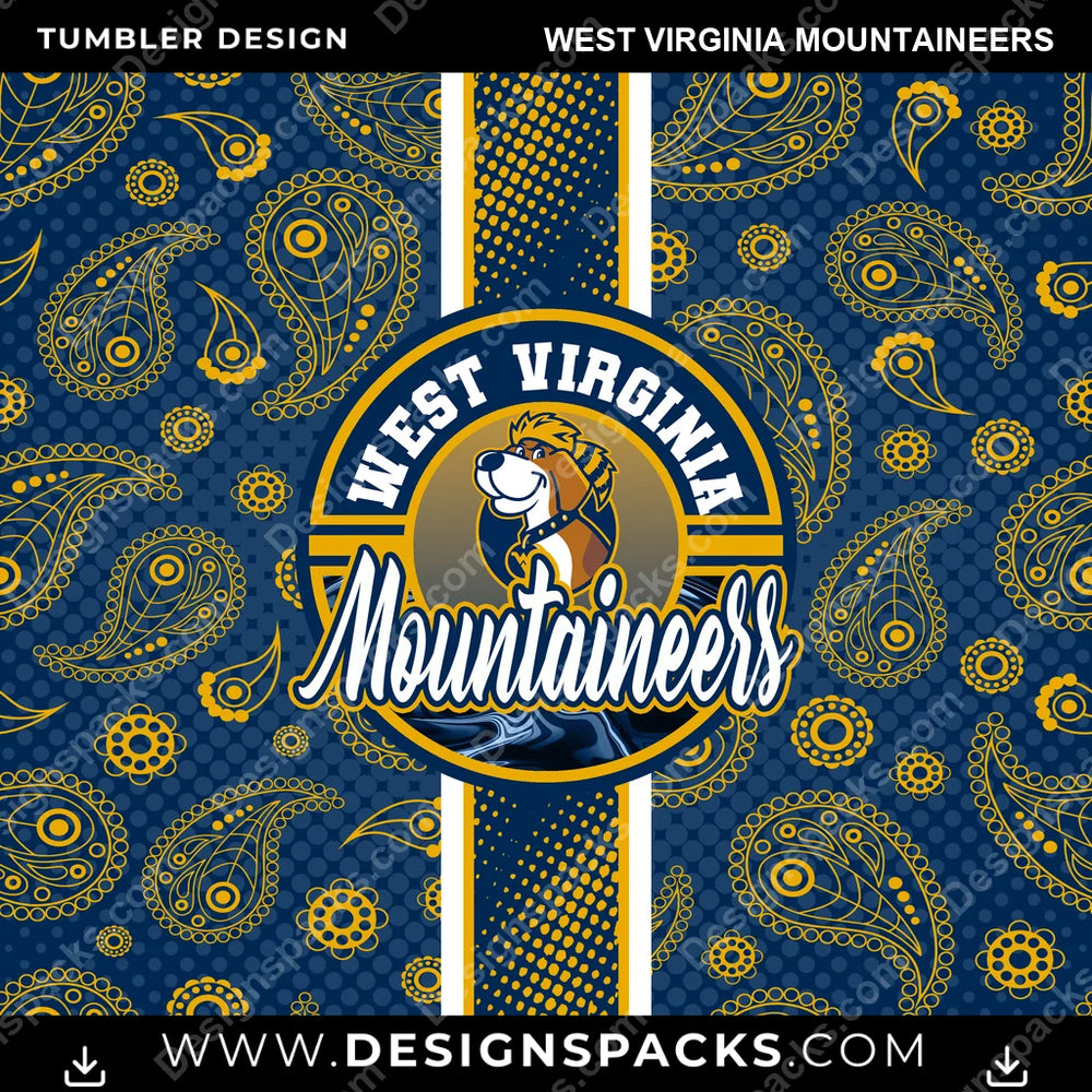 College Sport Handkerchief West Virginia Mountaineers NCAA College Sport Tumbler Digital Wrap Design Download