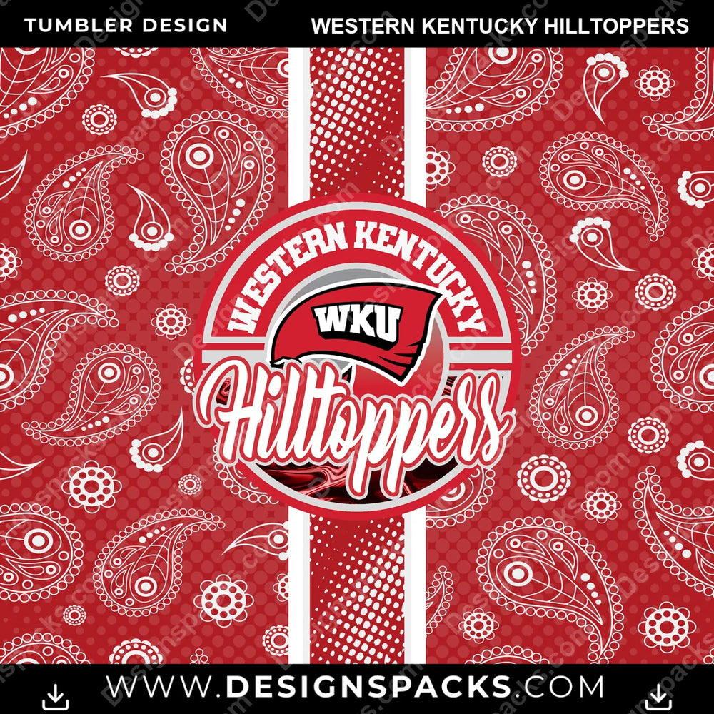 College Sport Handkerchief Western Kentucky Hilltoppers NCAA College Sport Tumbler Digital Wrap Design Download