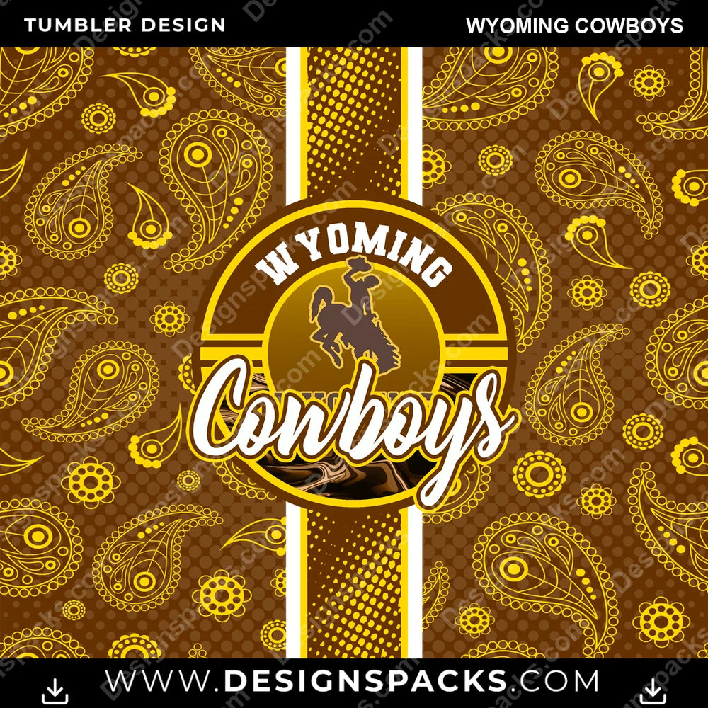 College Sport Handkerchief Wyoming Cowboys NCAA College Sport Tumbler Digital Wrap Design Download