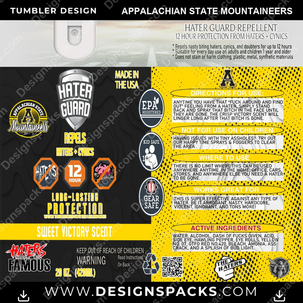 College Sport Hater Guard Appalachian State Mountaineers NCAA College Sport Tumbler Digital Wrap Design Download