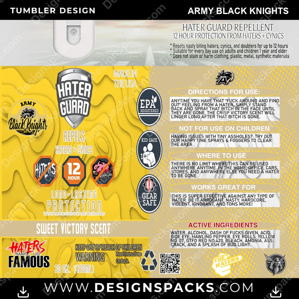 College Sport Hater Guard Army Black Knights NCAA College Sport Tumbler Digital Wrap Design Download