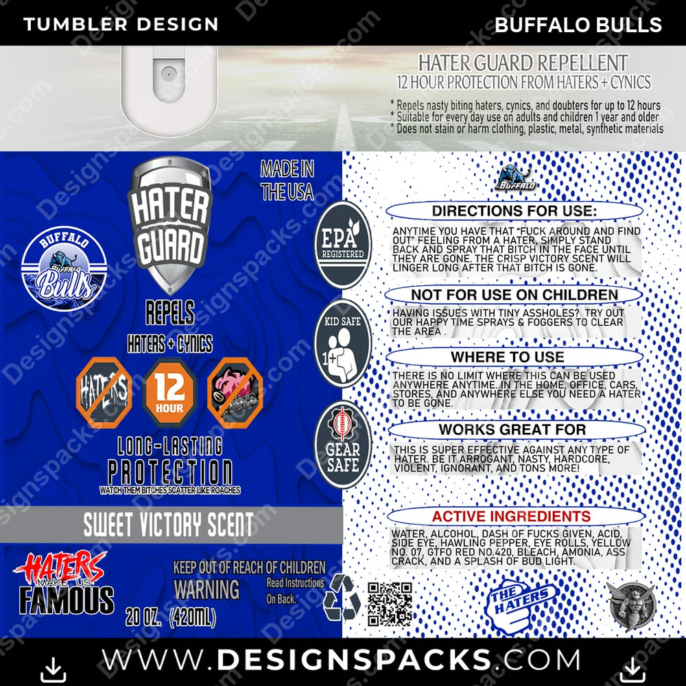 College Sport Hater Guard Buffalo Bulls NCAA College Sport Tumbler Digital Wrap Design Download