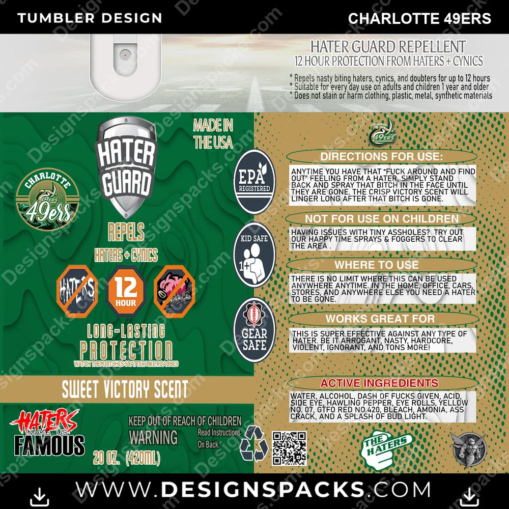 College Sport Hater Guard Charlotte 49ers NCAA College Sport Tumbler Digital Wrap Design Download