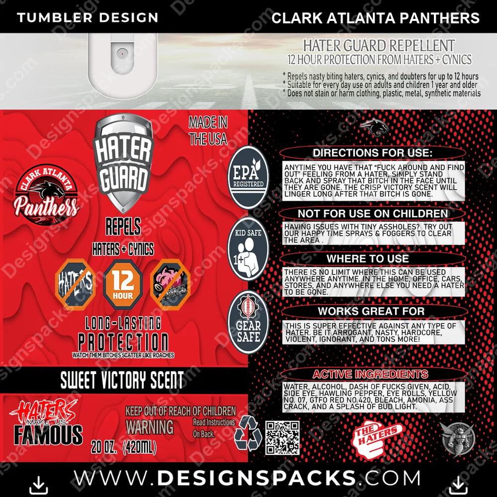 College Sport Hater Guard Clark Atlanta Panthers NCAA College Sport Tumbler Digital Wrap Design Download