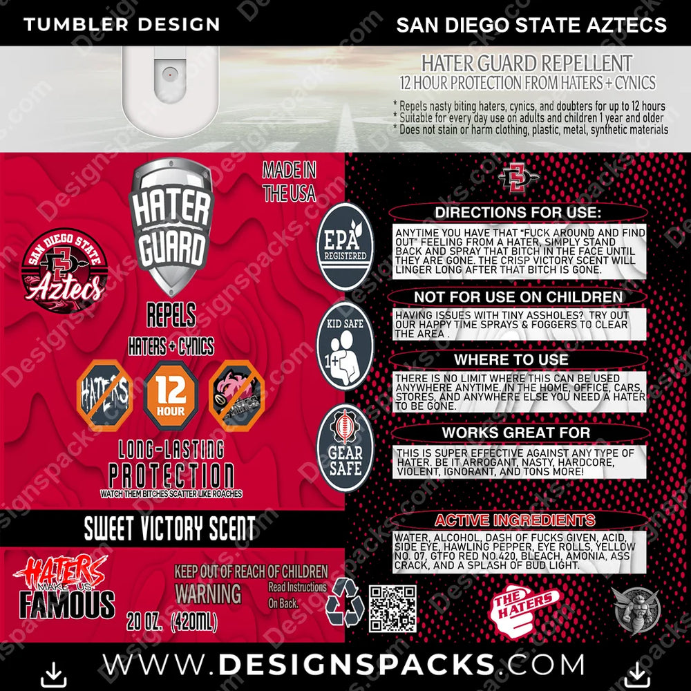 College Sport Hater Guard San Diego State Aztecs NCAA College Sport Tumbler Digital Wrap Design Download