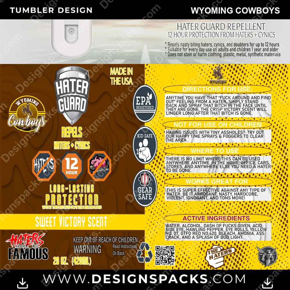 College Sport Hater Guard Wyoming Cowboys NCAA College Sport Tumbler Digital Wrap Design Download