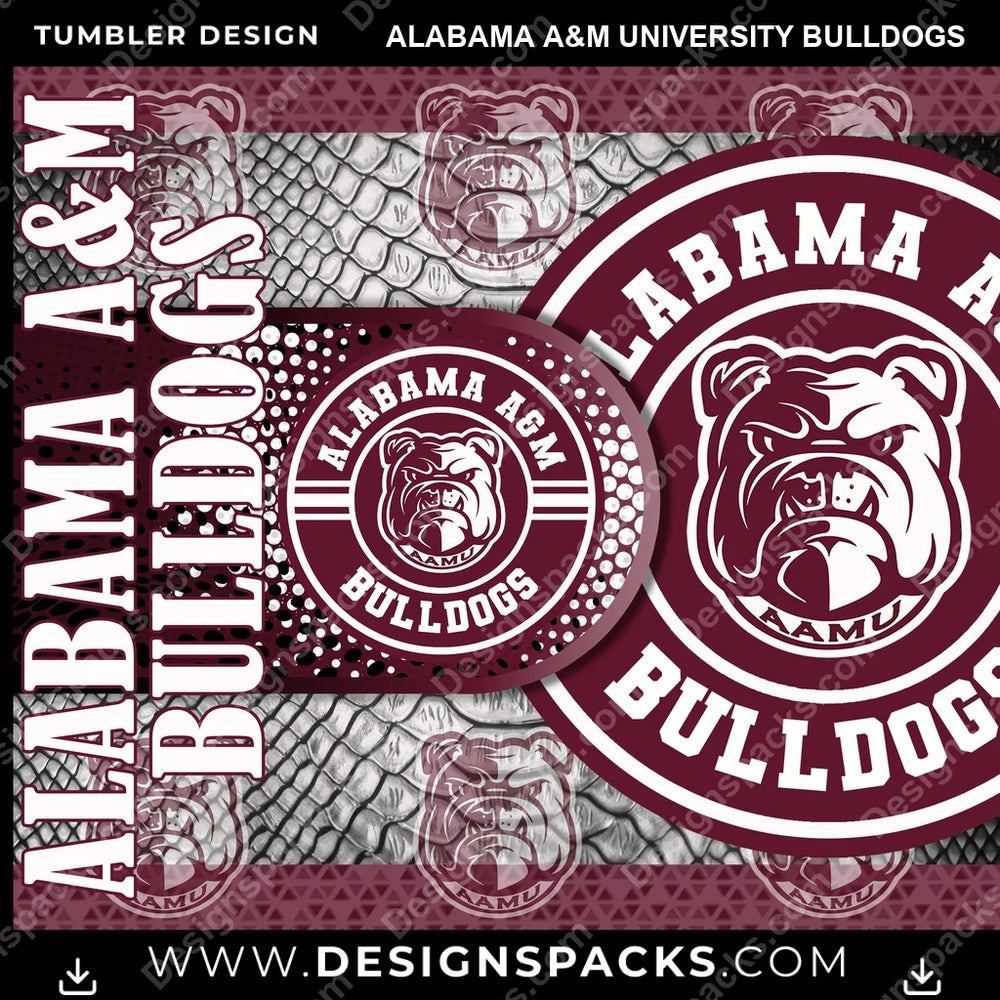 College Sport Hyper Alabama A&M University Bulldogs NCAA College Sport Tumbler Digital Wrap Design Download