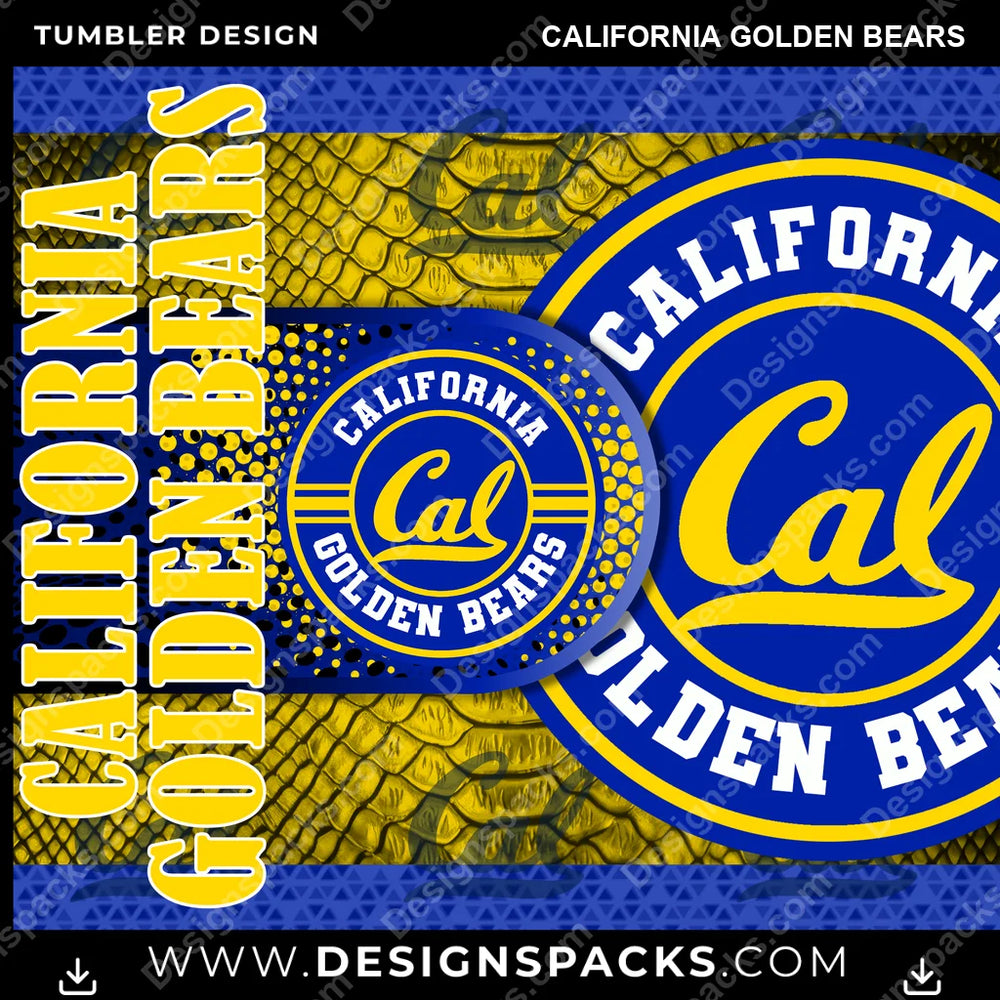 College Sport Hyper California Golden Bears NCAA College Sport Tumbler Digital Wrap Design Download