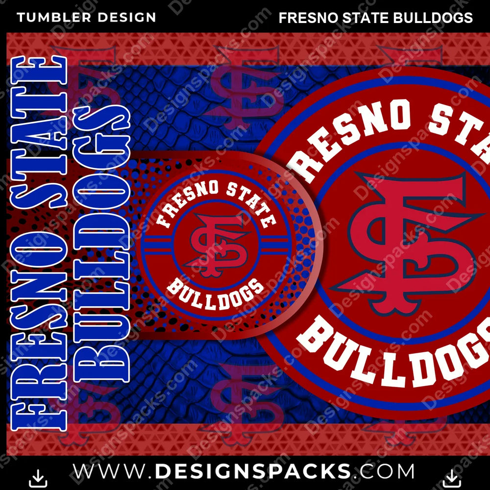College Sport Hyper Fresno State Bulldogs NCAA College Sport Tumbler Digital Wrap Design Download
