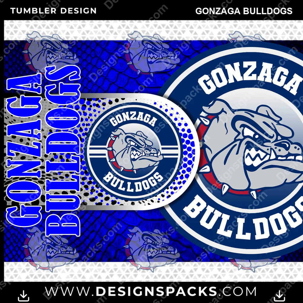 College Sport Hyper Gonzaga Bulldogs NCAA College Sport Tumbler Digital Wrap Design Download