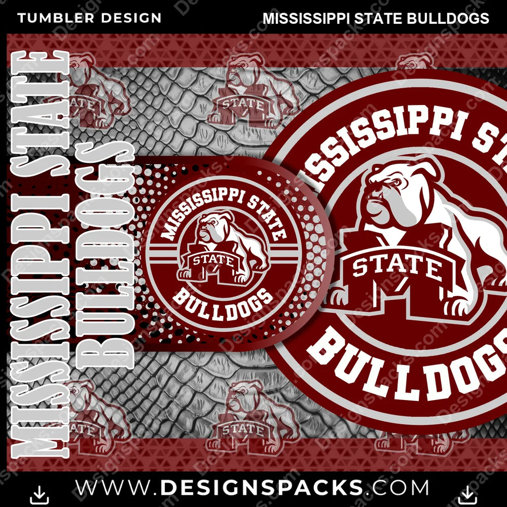 College Sport Hyper Mississippi State Bulldogs NCAA College Sport Tumbler Digital Wrap Design Download