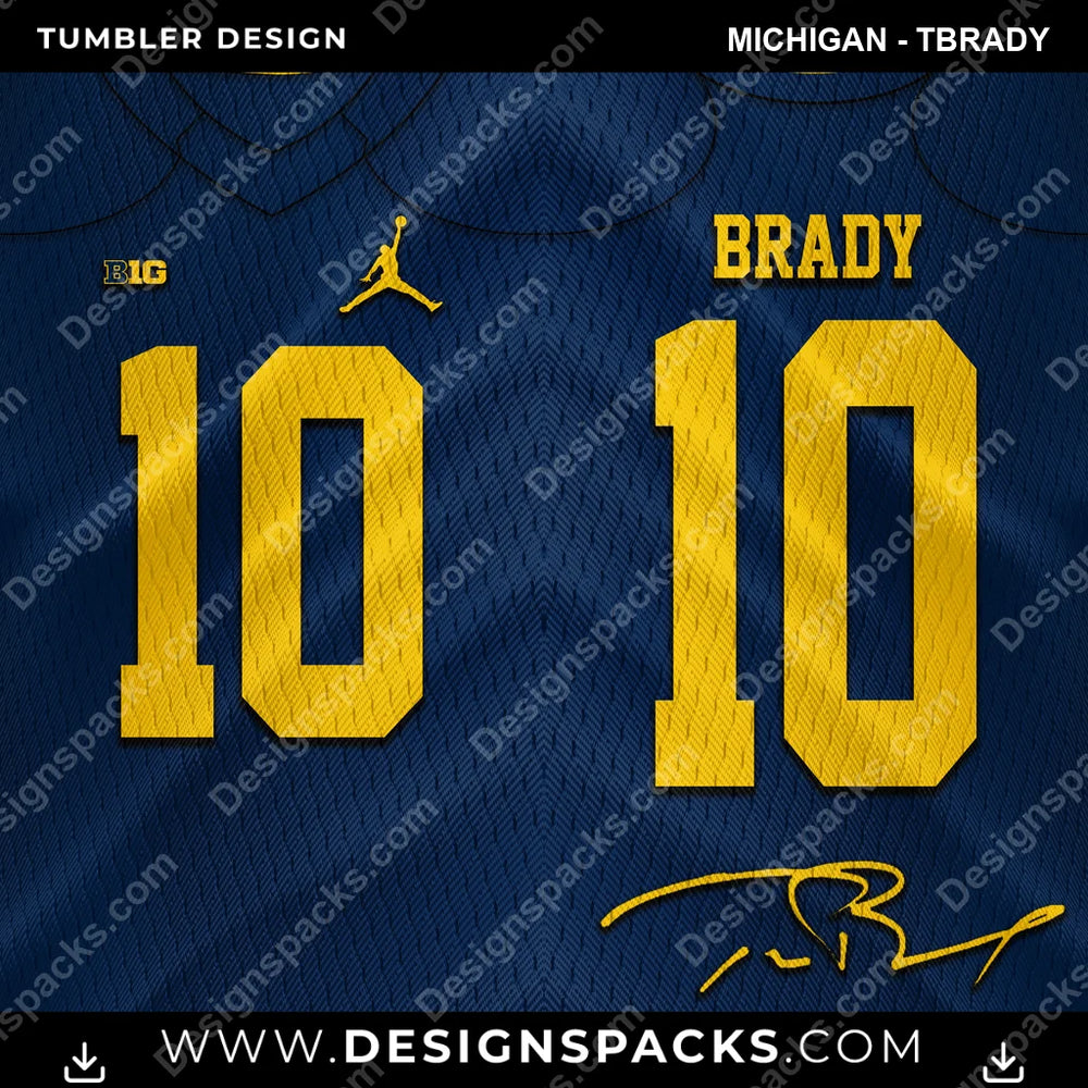 College Sport Jersey MICHIGAN - TBrady NCAA College Sport Tumbler Digital Wrap Design Download