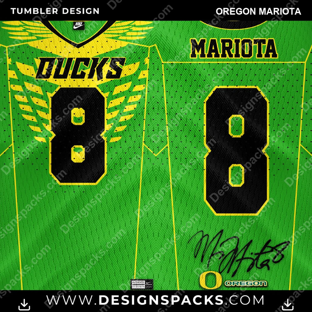 College Sport Jersey OREGON Mariota NCAA College Sport Tumbler Digital Wrap Design Download