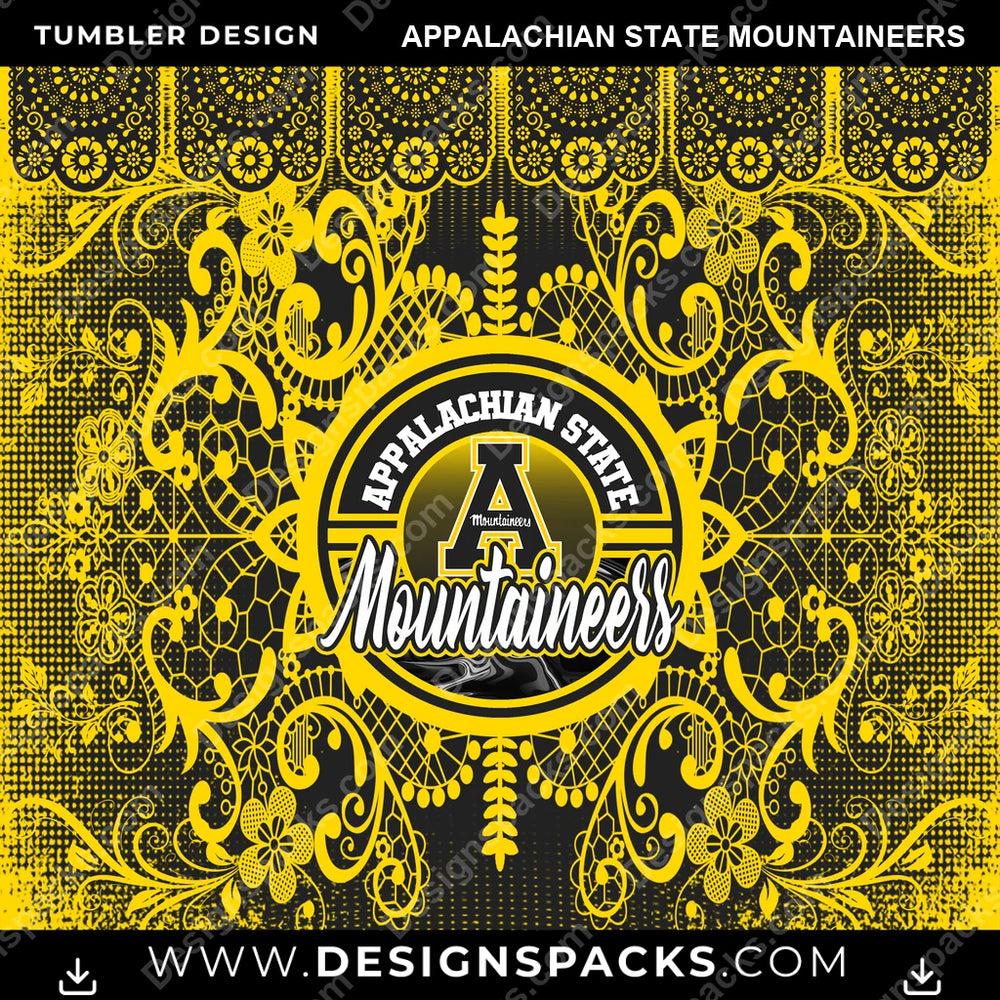 College Sport Lace & Logo Appalachian State Mountaineers NCAA College Sport Tumbler Digital Wrap Design Download