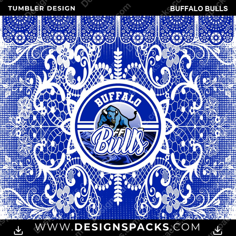 College Sport Lace & Logo Buffalo Bulls NCAA College Sport Tumbler Digital Wrap Design Download