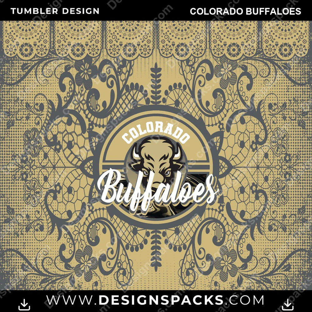 College Sport Lace & Logo Colorado Buffaloes NCAA College Sport Tumbler Digital Wrap Design Download