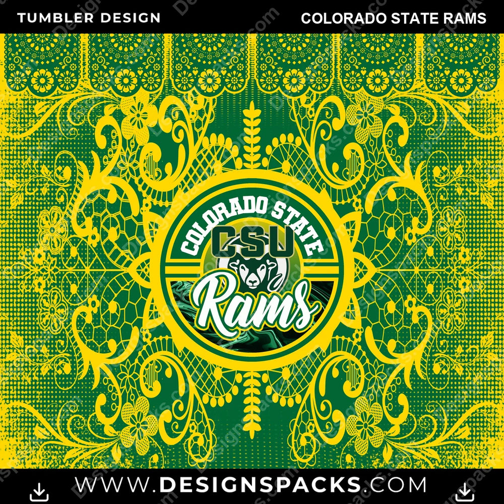 College Sport Lace & Logo Colorado State Rams NCAA College Sport Tumbler Digital Wrap Design Download