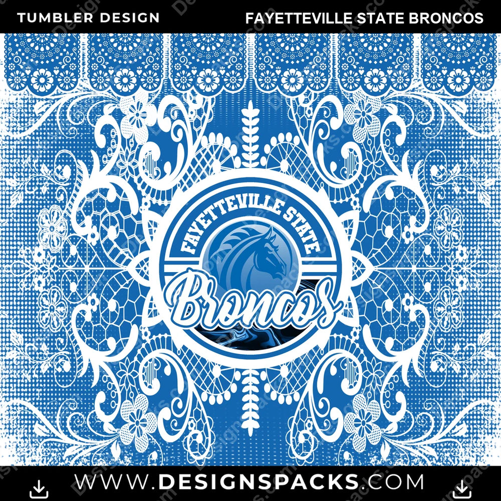 College Sport Lace & Logo Fayetteville State Broncos NCAA College Sport Tumbler Digital Wrap Design Download