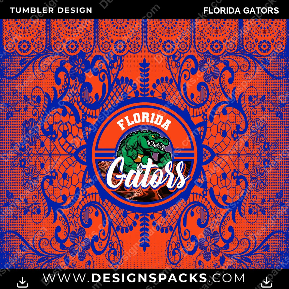 College Sport Lace & Logo Florida Gators NCAA College Sport Tumbler Digital Wrap Design Download