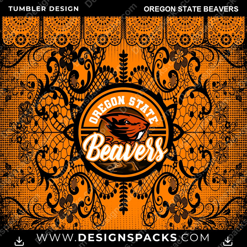 College Sport Lace & Logo Oregon State Beavers NCAA College Sport Tumbler Digital Wrap Design Download