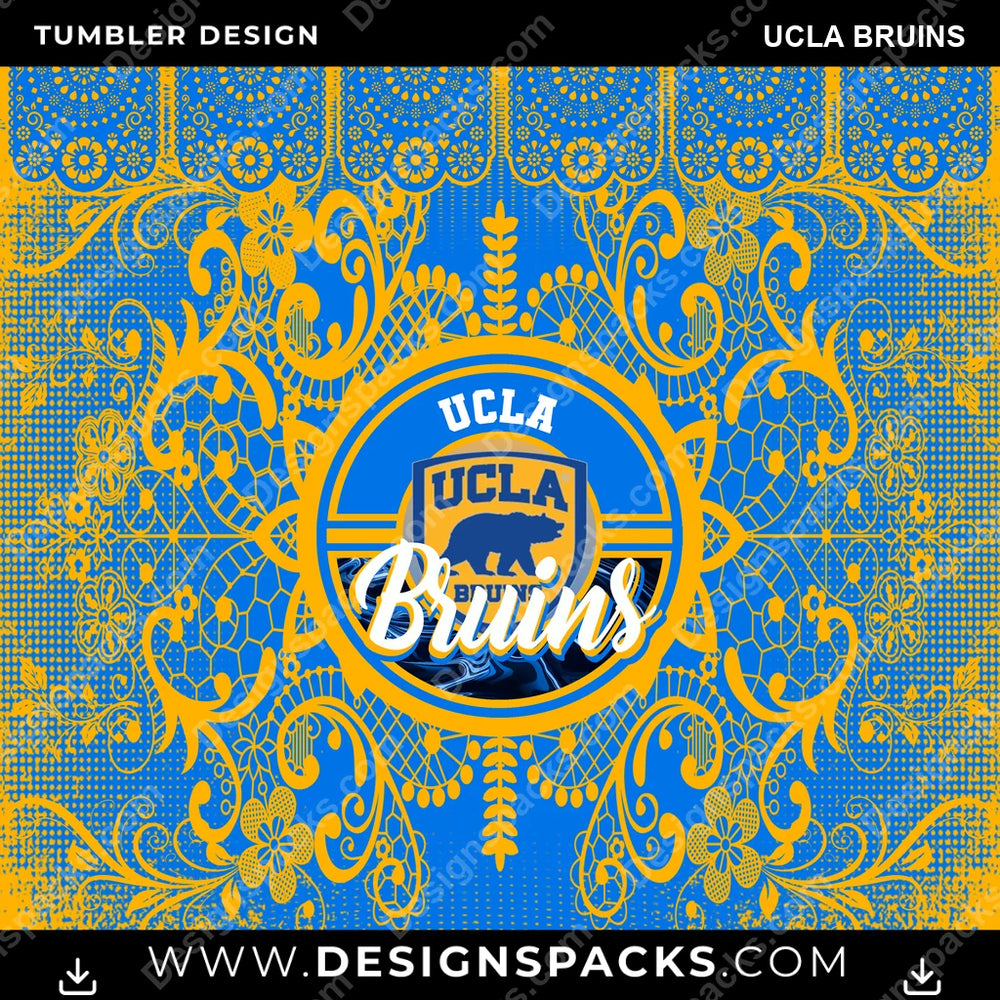 College Sport Lace & Logo UCLA Bruins NCAA College Sport Tumbler Digital Wrap Design Download